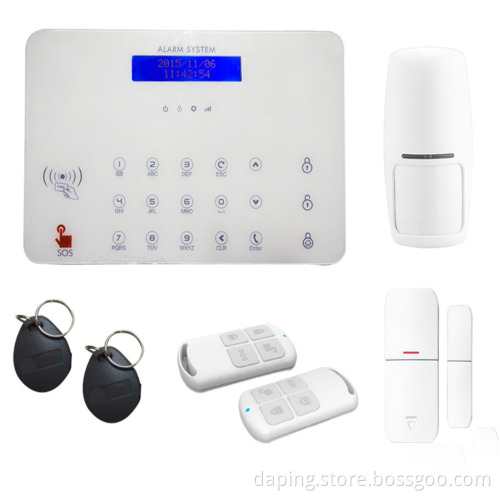 RFID Tag GSM touch keypad app android smart alarm system